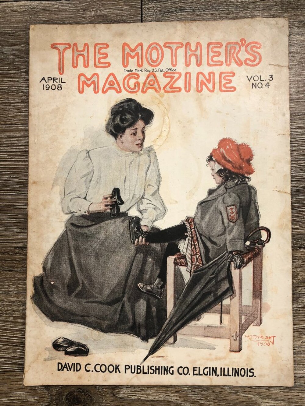 The Mother's Magazine April 1908 Illinois Antique VTG Advertisement Ephemera